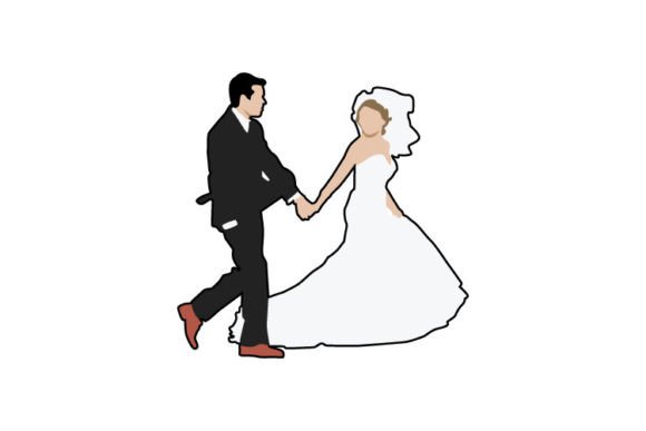Capturing Romance: The Portrait Wedding Bride Couple Illustration