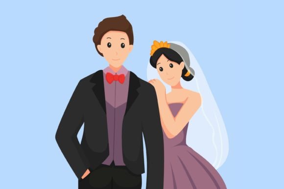 Crafting Timeless Romance: Wedding Character Design Illustration