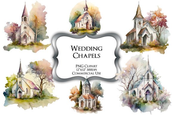 Designing Dreamy Nuptials with Watercolor Chapel Clipart