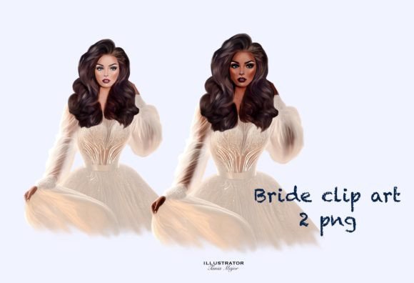 Elegant Bride Clipart for Wedding & Feminine Design Projects