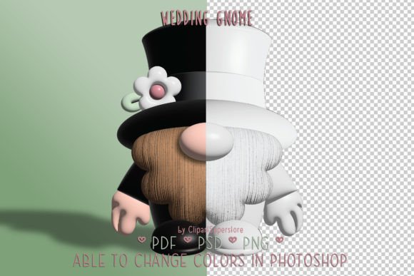 Enchanting Wedding Gnome Groom: A Versatile Design Asset