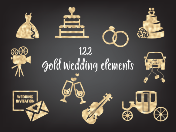 Gold Foil Wedding Elements for Stunning Design Projects