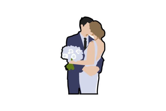 Happy Kissing Couple Wedding Bride: A Design Asset for Every Occasion