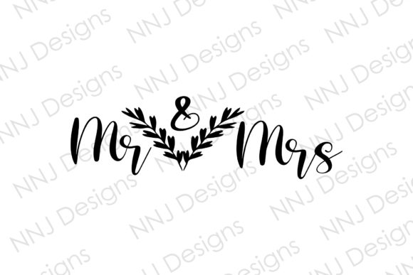 Mr and Mrs SVG Wedding Clipart: Elegant Design Assets