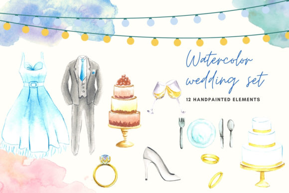 Watercolor Wedding Invitation Elements: Hand-Painted Charm