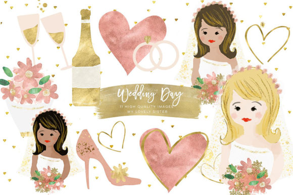 Wedding & Bride Bouquet Clip Art for Every Creative Project