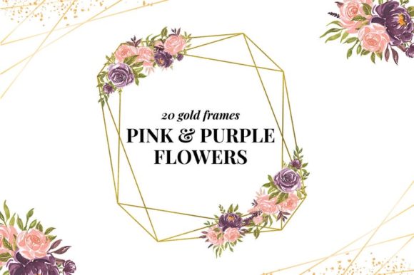 Wedding Polygonal Rose Frames: A Modern Floral Collection